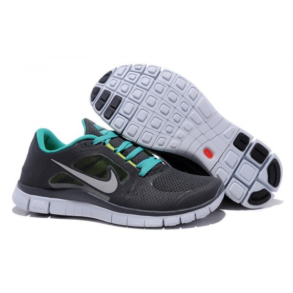 Nike Free Run 3 Herren Laufschuhe 510642-001 Anthrazit/Pure Platinum/Neues Grün/Reflektieren Silber