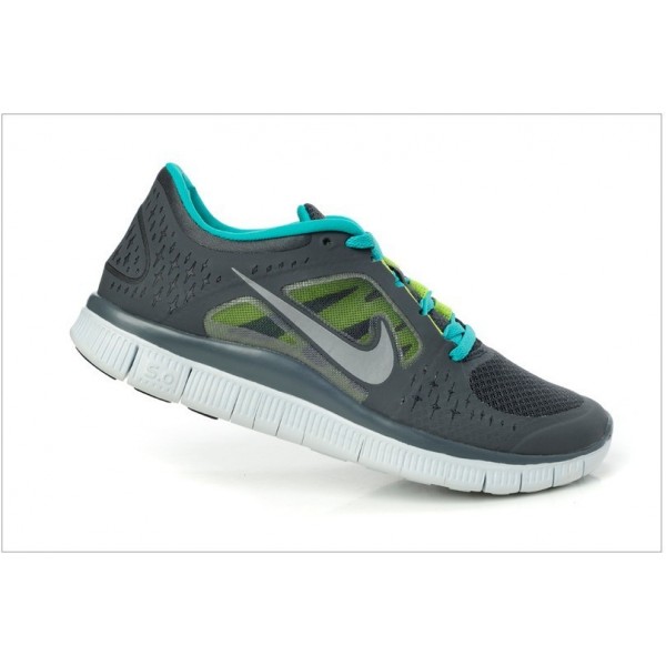 Nike Free Run 3 Herren Laufschuhe 510642-001 Anthrazit/Pure Platinum/Neues Grün/Reflektieren Silber