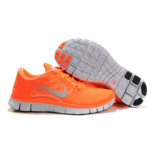 Nike Free Run 3 Damen Laufschuhe 510643-800 Vivid Orange/Reflect Silber/Reines Platin/Volt