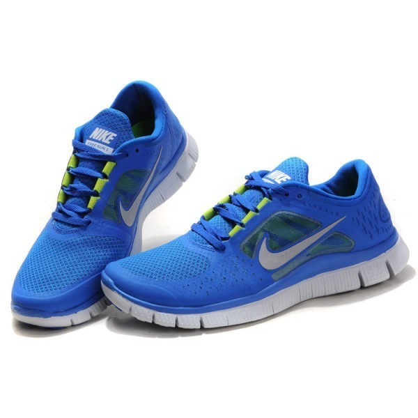Nike Free Run 3 Herren Laufschuhe 510642-401 Soar Blau Silber Reflect