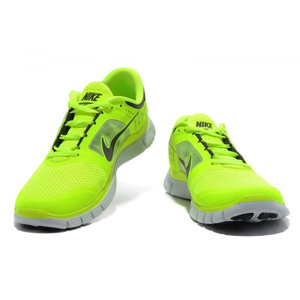 Nike Free Run 3 Herren Laufschuhe 510642-702 Volt/Pure Platinum/Spiegel Silber