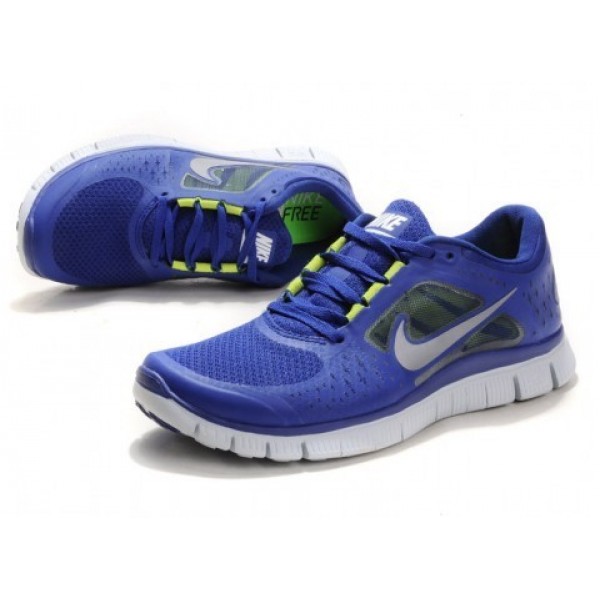 Nike Free Run 3 Herren Laufschuhe 510642-400 Tief Königliches Blau/Reflektieren Silber/Segel/Volt