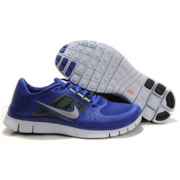 Nike Free Run 3 Herren Laufschuhe 510642-400 Tief Königliches Blau/Reflektieren Silber/Segel/Volt