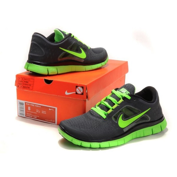 Nike Free Run 3 Herren Laufschuhe 510642-330 Sequoia Elektro-Grün