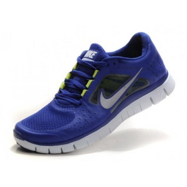Nike Free Run 3 Herren Laufschuhe 510642-400 Tief Königliches Blau/Reflektieren Silber/Segel/Volt