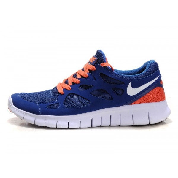 Nike Free Run 2 Herren Laufschuhe Marine Orange Weiss 443815-012