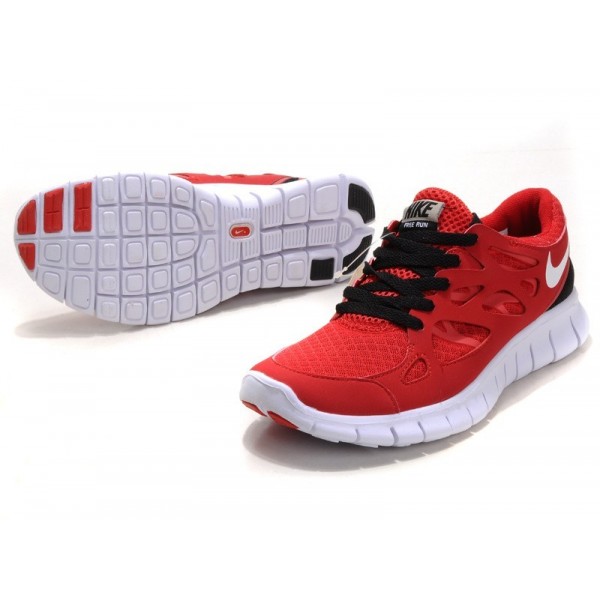 Nike Free Run 2 Herren Laufschuhe Rot Schwarz Weiß 443815-007