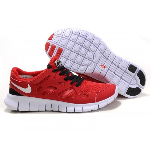 Nike Free Run 2 Herren Laufschuhe Rot Schwarz Weiß 443815-007