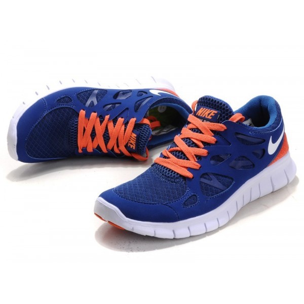 Nike Free Run 2 Herren Laufschuhe Marine Orange Weiss 443815-012