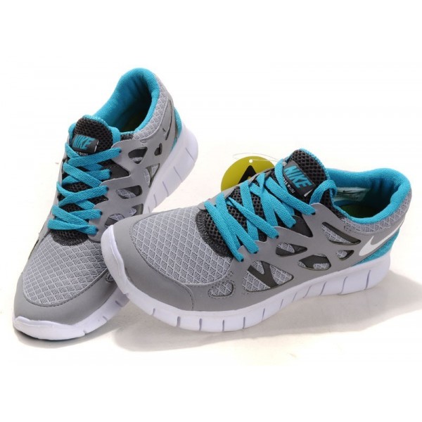 Nike Free Run 2 Herren Laufschuhe Hellgrau/Schwarz/Jade/Weiß 443815-102