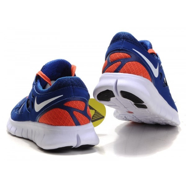 Nike Free Run 2 Herren Laufschuhe Marine Orange Weiss 443815-012
