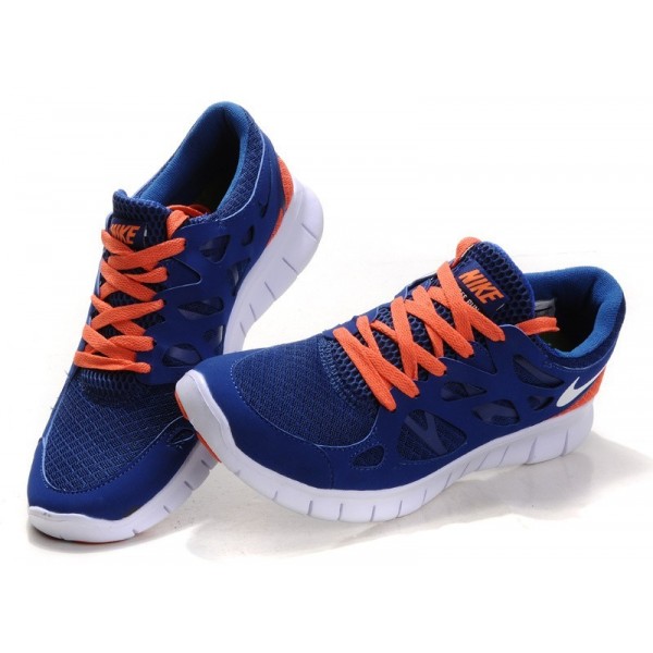 Nike Free Run 2 Herren Laufschuhe Marine Orange Weiss 443815-012