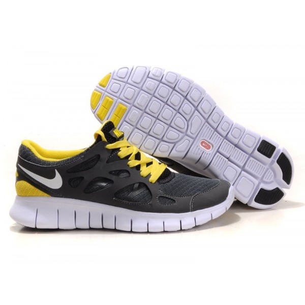 Nike Free Run 2 Herren Laufschuhe Grau Gelb Weiß 443815-008