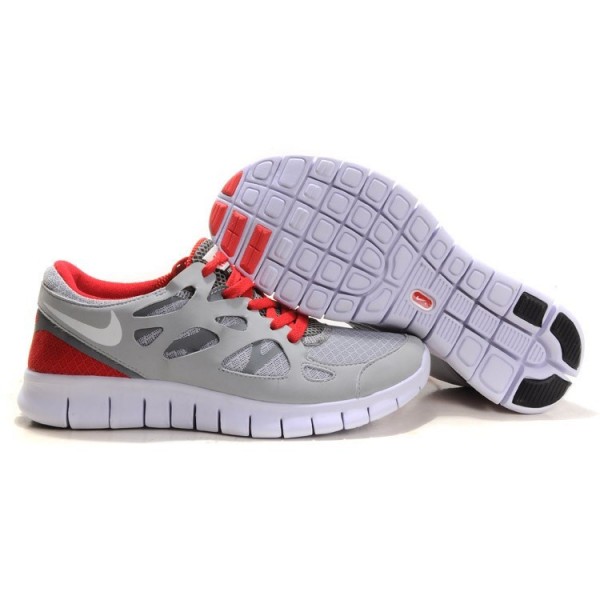 Nike Free Run 2 Herren Laufschuhe Grau Rot 443815-016