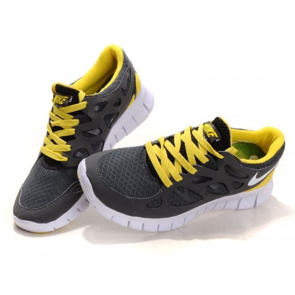 Nike Free Run 2 Herren Laufschuhe Grau Gelb Weiß 443815-008
