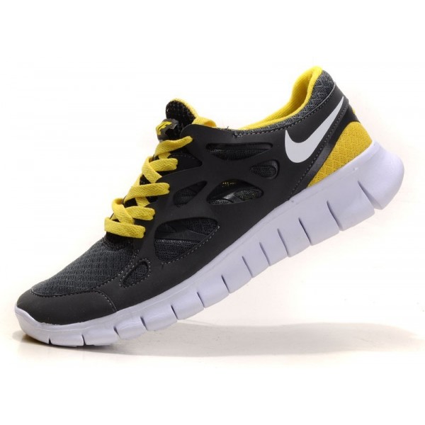 Nike Free Run 2 Herren Laufschuhe Grau Gelb Weiß 443815-008