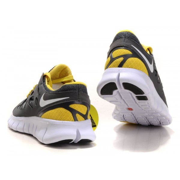 Nike Free Run 2 Herren Laufschuhe Grau Gelb Weiß 443815-008