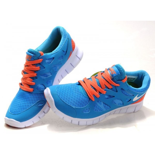 Nike Free Run 2 Herren Laufschuhe Chlor Blau/Total Orange/Weiß 443815-410