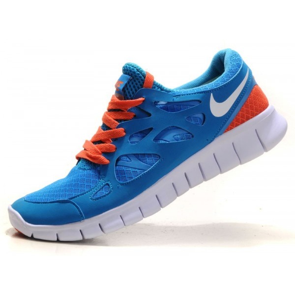 Nike Free Run 2 Herren Laufschuhe Chlor Blau/Total Orange/Weiß 443815-410