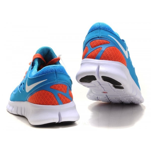Nike Free Run 2 Herren Laufschuhe Chlor Blau/Total Orange/Weiß 443815-410