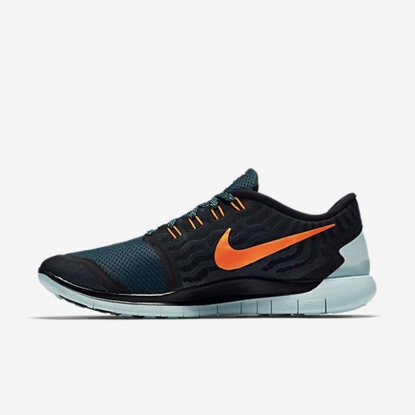 Nike Free 5.0 2015 Herren Laufschuhe Schwarz/Hell Retro/Light Aqua/Total Orange 724382-004