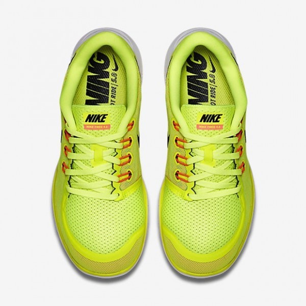 Nike Free 5.0 2015 Damen Laufschuhe Volt/Lava Glow/Sunset Glow/Schwarz 724383-700