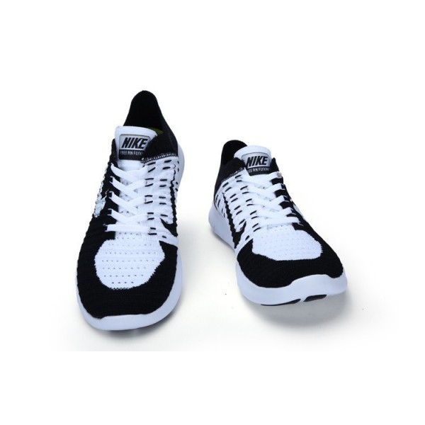 Nike Free RN Flyknit Damen Laufschuhe Weiß Schwarz 831070-100