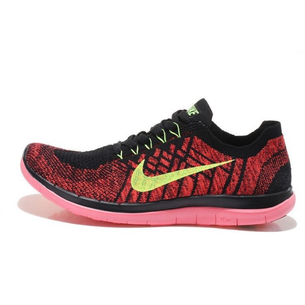 Nike Free 4.0 Flyknit 2015 Herren Laufschuhe Schwarz/Hot Lava/Hell Purpurnen/Volt 717075-006