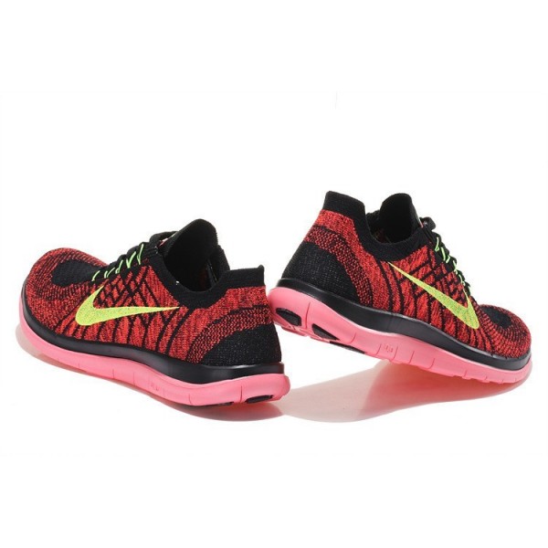 Nike Free 4.0 Flyknit 2015 Herren Laufschuhe Schwarz/Hot Lava/Hell Purpurnen/Volt 717075-006