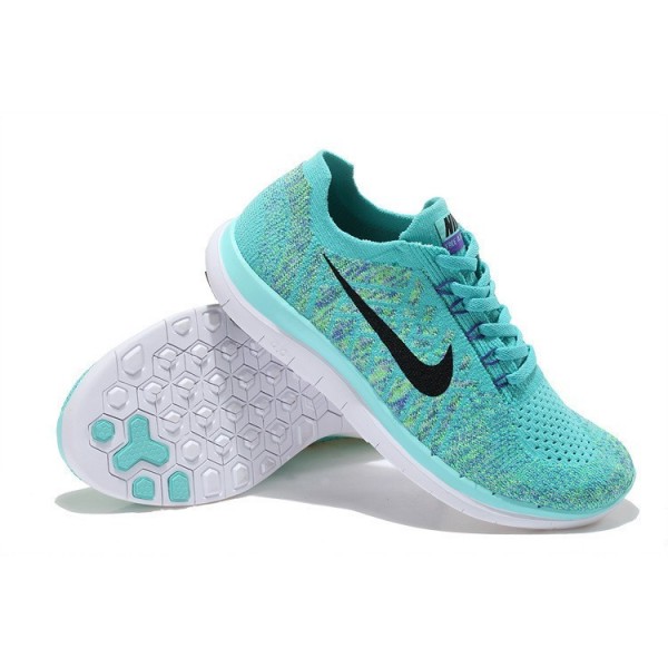 Nike Free 4.0 Flyknit 2015 Damen Laufschuhe Hyper-Türkis/Schwarz/Volt 717076-300