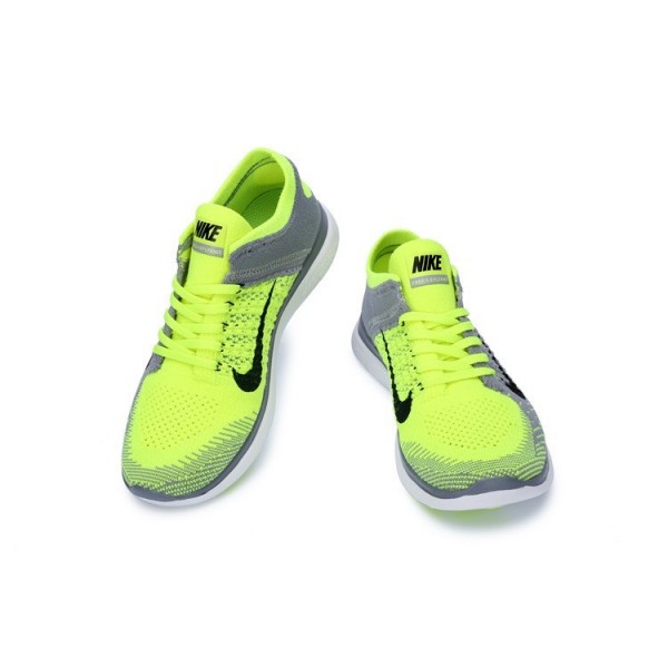 Nike Free 4.0 Flyknit 2014 Herren Laufschuhe Wolf Grau Schwarz Volt 631053-005