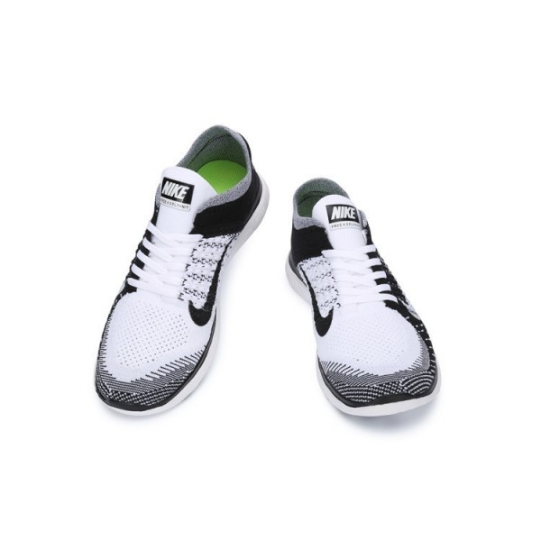 Nike Free 4.0 Flyknit 2014 Herren Laufschuhe Weiß Schwarz Wolf Grau 631053-100