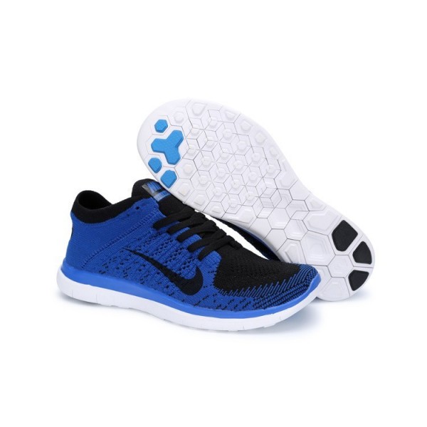 Nike Free 4.0 Flyknit 2014 Herren Laufschuhe Schwarz/Foto Blau/Weiß 631053-002