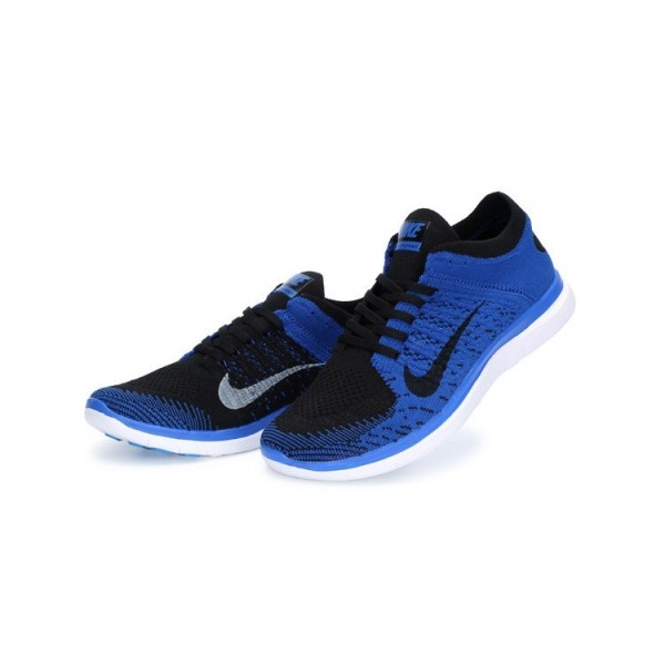 Nike Free 4.0 Flyknit 2014 Herren Laufschuhe Schwarz/Foto Blau/Weiß 631053-002