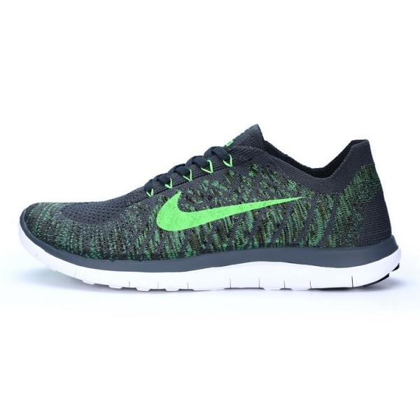 Nike Free 4.0 Flyknit 2015 Herren Laufschuhe Kühlen Grau/Grün Schlag/Schwarz 717075-007