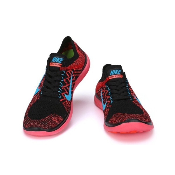 Nike Free 4.0 Flyknit 2015 Damen Laufschuhe Schwarz/Aqua/Rot/Hell Purpurnen 717076-004