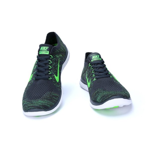 Nike Free 4.0 Flyknit 2015 Herren Laufschuhe Kühlen Grau/Grün Schlag/Schwarz 717075-007
