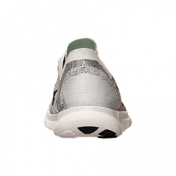 Nike Free 4.0 Flyknit 2015 Herren Laufschuhe Reines Platin/Weiß/Grau/Schwarz 717075-005