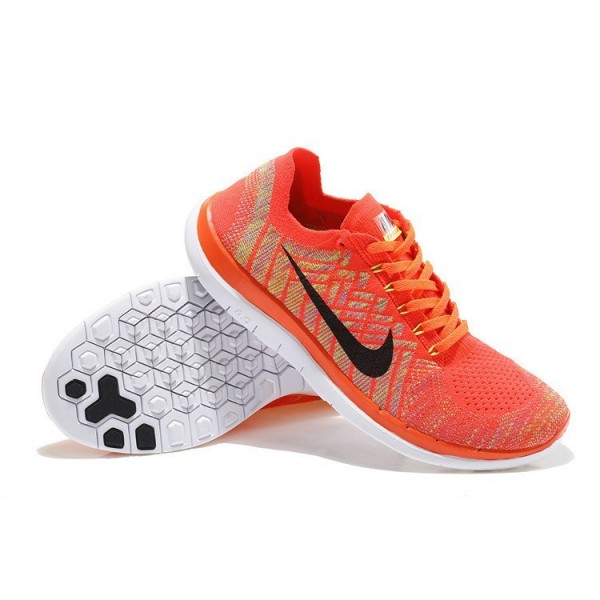 Nike Free 4.0 Flyknit 2015 Herren Laufschuhe Hell Purpurnen/Hot Lava/Volt/Schwarz 717075-600