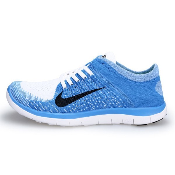 Nike Free 4.0 Flyknit 2014 Herren Laufschuhe Military Blau/Weiß/Schwarz 631053-104