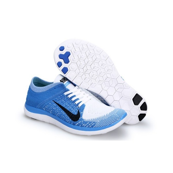 Nike Free 4.0 Flyknit 2014 Herren Laufschuhe Military Blau/Weiß/Schwarz 631053-104