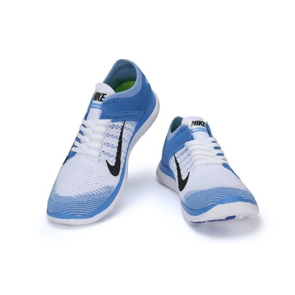 Nike Free 4.0 Flyknit 2014 Herren Laufschuhe Military Blau/Weiß/Schwarz 631053-104